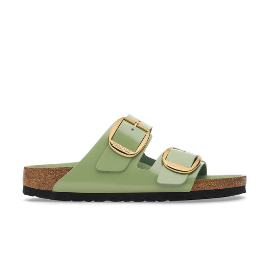 Arizona Big Buckle High Shine Green Tea Natural Leather Patent side view