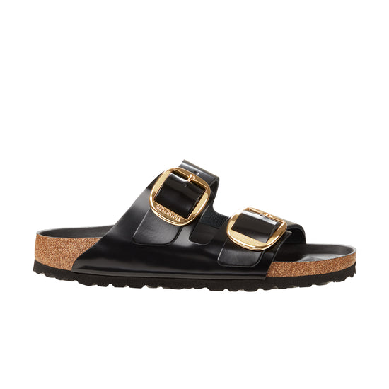 Birkenstock Arizona Big Buckle High Shine Black Natural Leather Patent side view