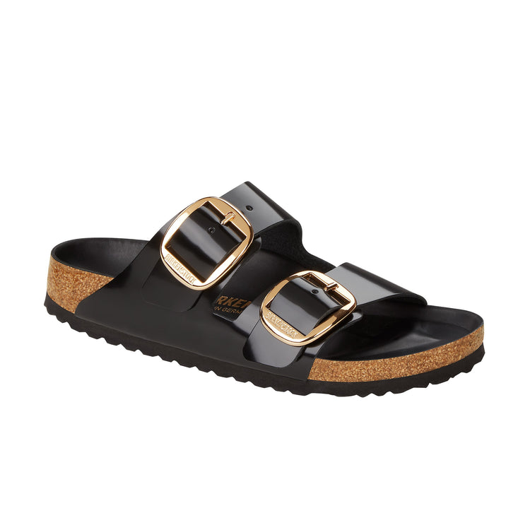 Birkenstock Arizona Big Buckle Natural Leather Patent High Shine Black