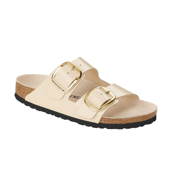 Birkenstock Arizona Big Buckle Natural Patent Leather High Shine Ecru 