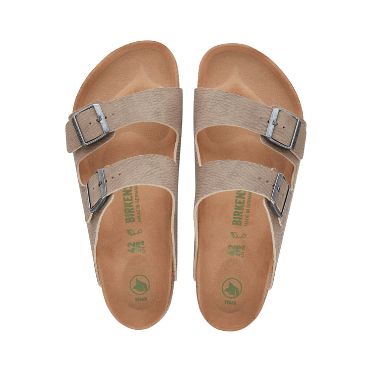 Birkenstock Arizona Desert Dust Vegan Grey Taupe BirkiBuc top view