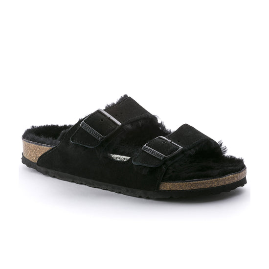 Birkenstock Arizona Shearling Black Suede Leather/Shearling