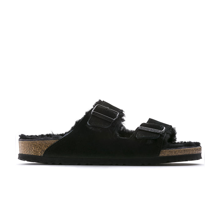 Birkenstock Arizona Shearling Black Suede Leather/Shearling side view