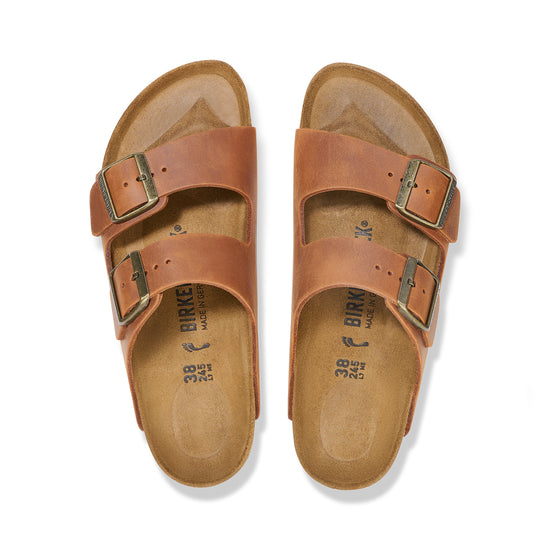 Birkenstock Arizona Cognac Oiled Leather top view