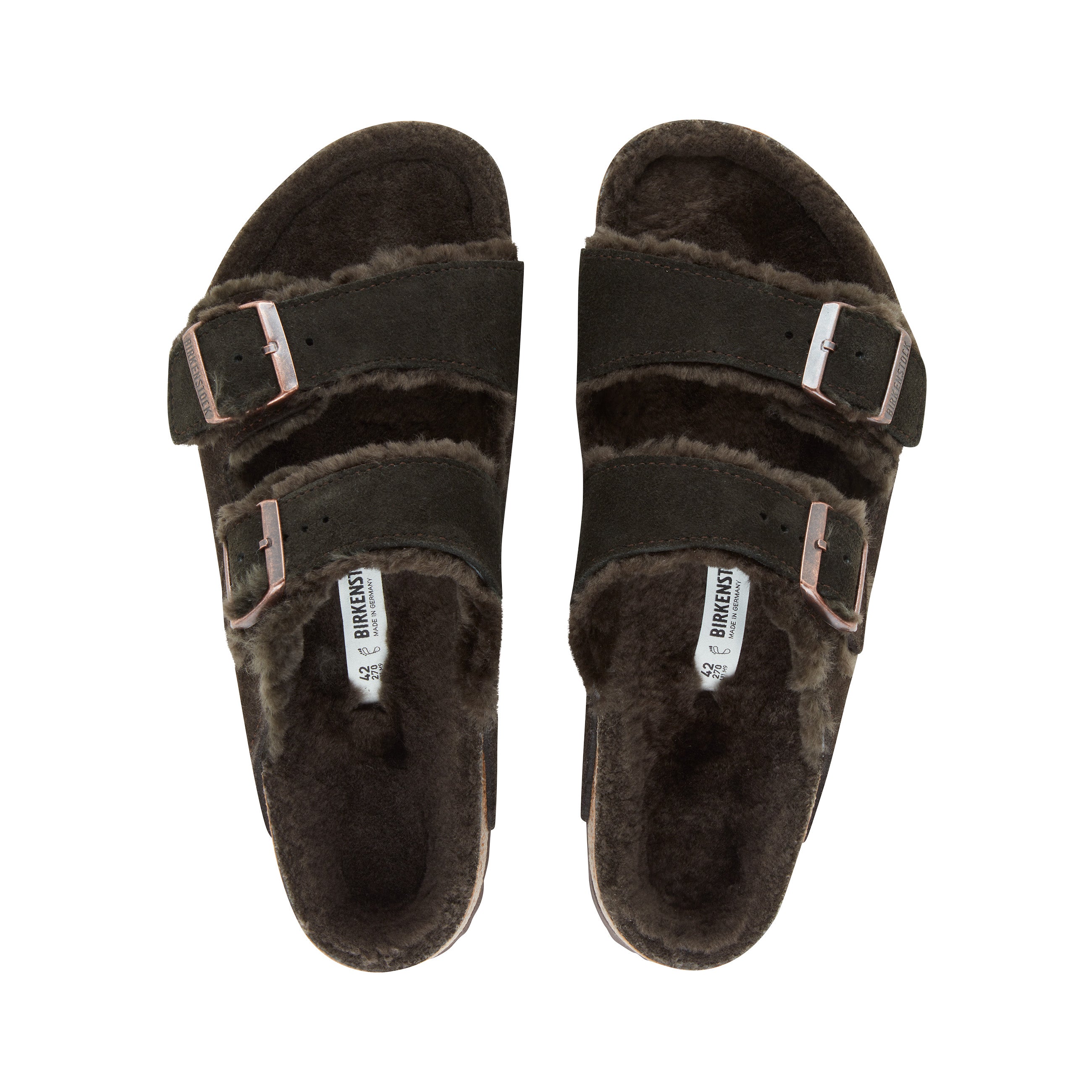 Birkenstock arizona shearling store mocha suede sandal