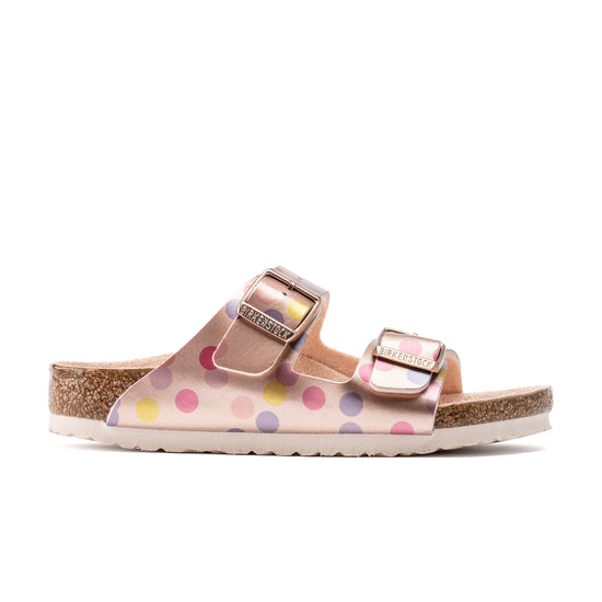 Birkenstock Arizona Kids Birko Flor Electric Metallic Dots Copper side view