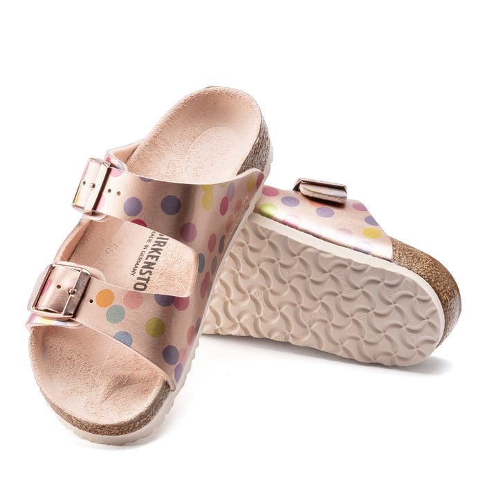 Birkenstock Arizona Kids Birko Flor Electric Metallic Dots Copper sole view