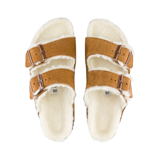 Birkenstock Arizona Mink Suede Leather/Shearling top view