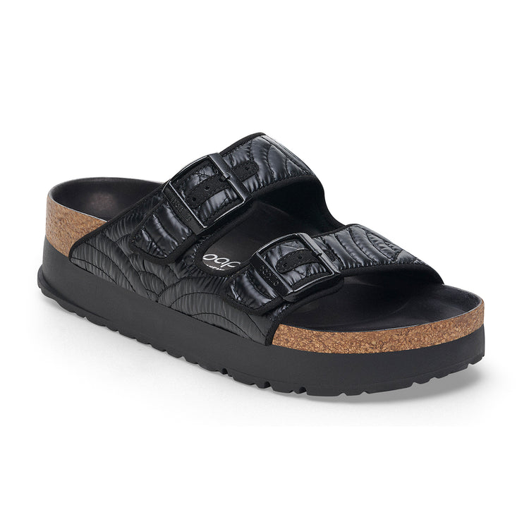 Birkenstock Arizona Platform Nylon Winter Puff Black