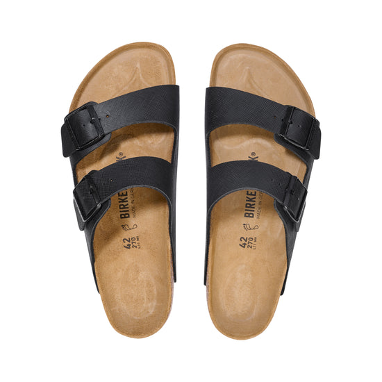 Birkenstock Arizona Saffiano Birko-Flor Black top view