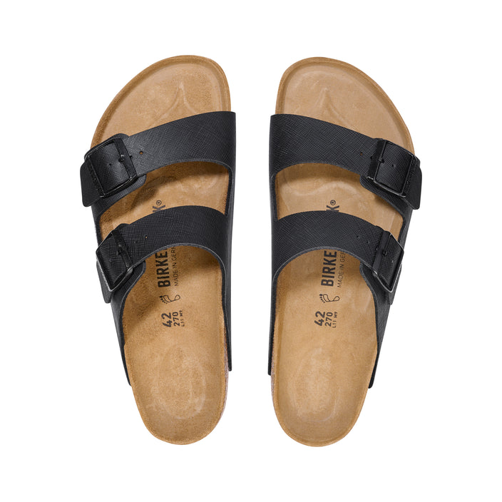 Birkenstock Arizona Saffiano Birko-Flor Black top view