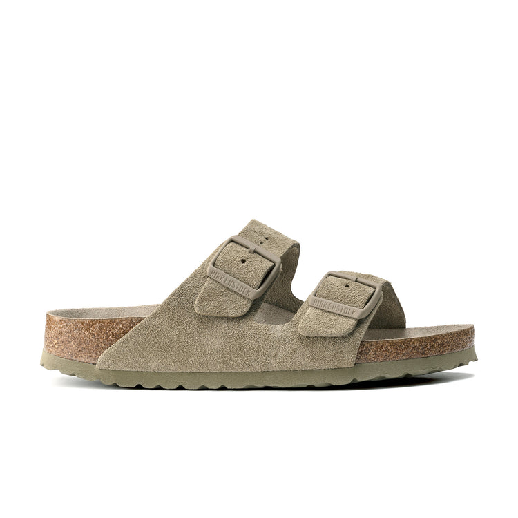 Birkenstock Arizona SFB Suede Leather Faded Khaki side view