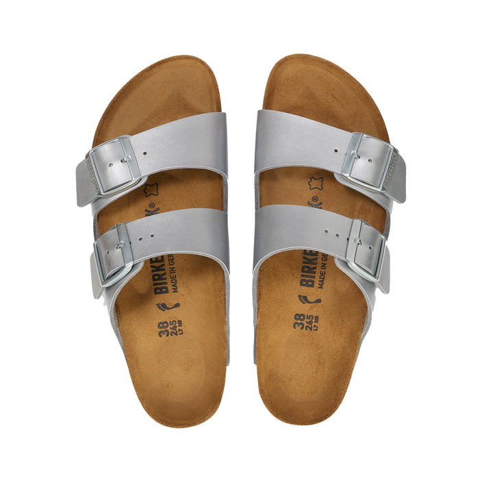 Birkenstock Arizona Silver Birko-Flor top view