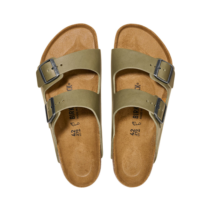 Birkenstock Arizona Smooth Leather Faded Khaki top view