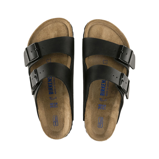 Birkenstock Arizona Soft Footbed Black Birko-Flor top view