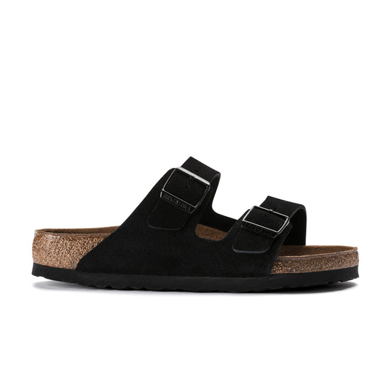 Birkenstock Arizona Soft Footbed Black Suede Leather side view