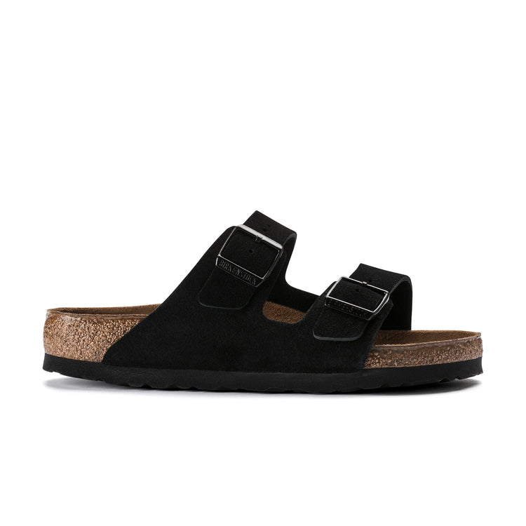 Birkenstock Arizona Soft Footbed Black Suede Leather side view