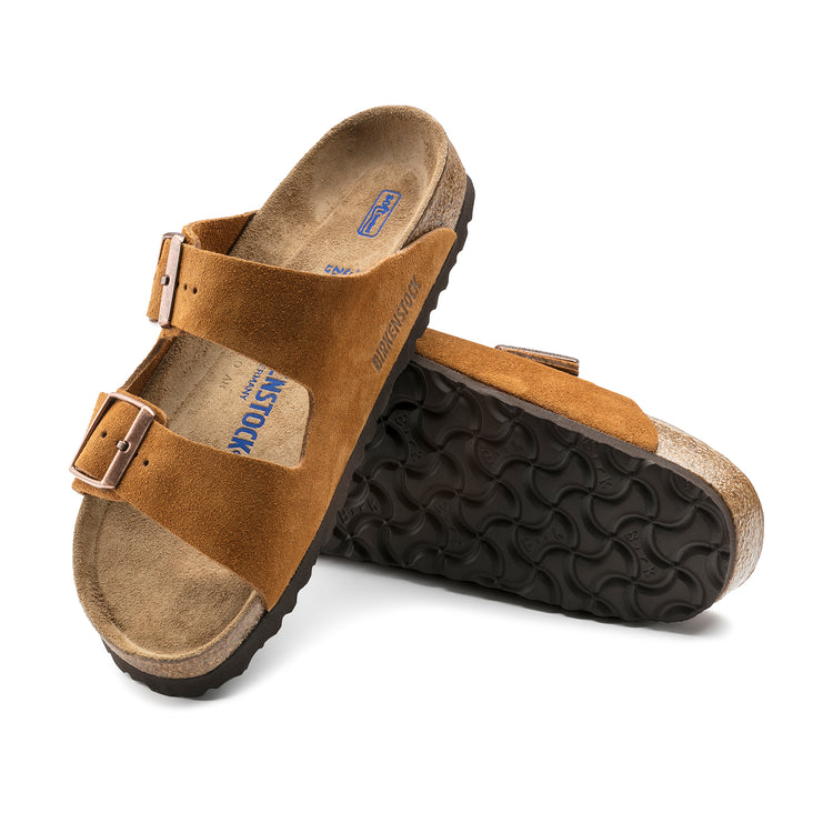 Birkenstock Arizona Soft Footbed Mink Suede Leather sole view