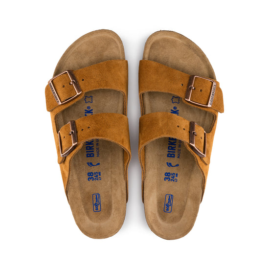 Birkenstock Arizona Soft Footbed Mink Suede Leather top view