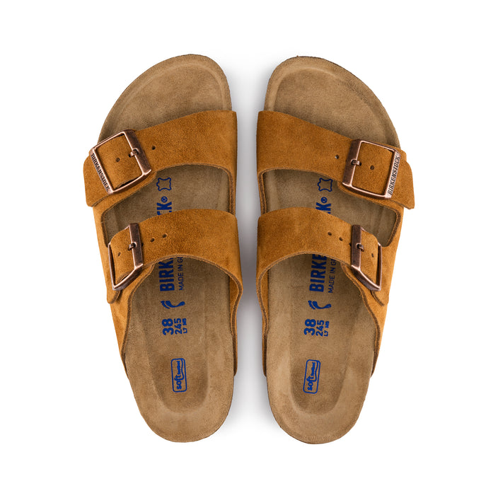 Birkenstock Arizona Soft Footbed Mink Suede Leather top view