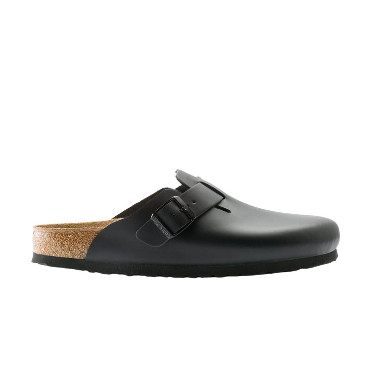 Birkenstock Boston Black Smooth Leather side view