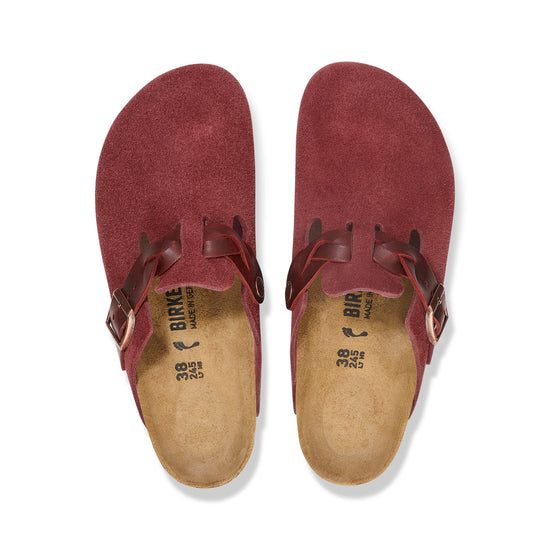 Birkenstock Boston Braided Zinfandel Suede Leather top view