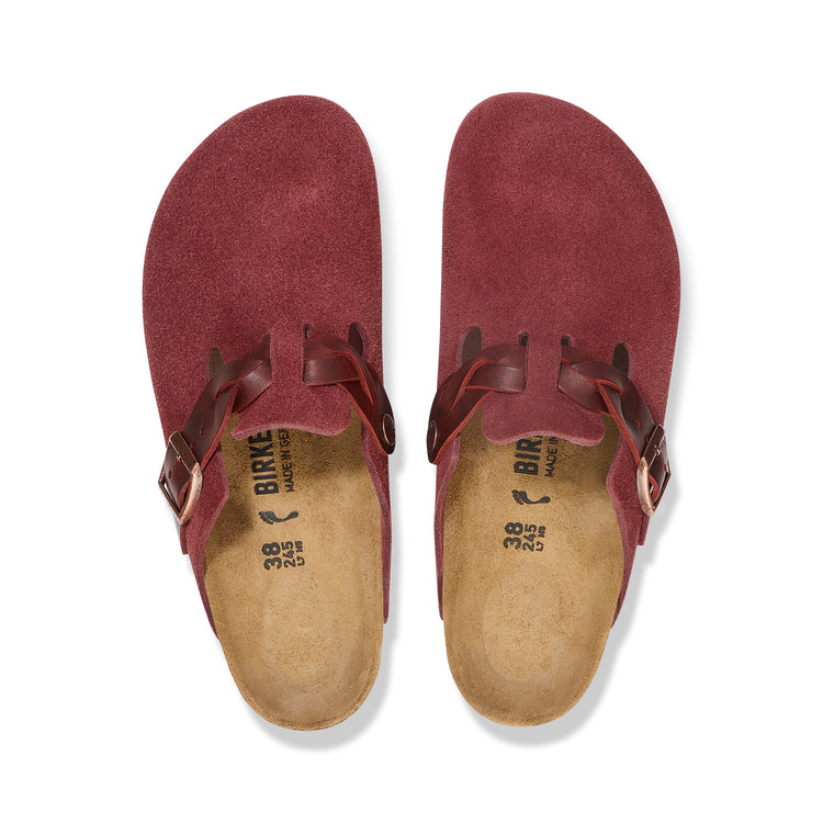 Birkenstock Boston Braided Zinfandel Suede Leather top view