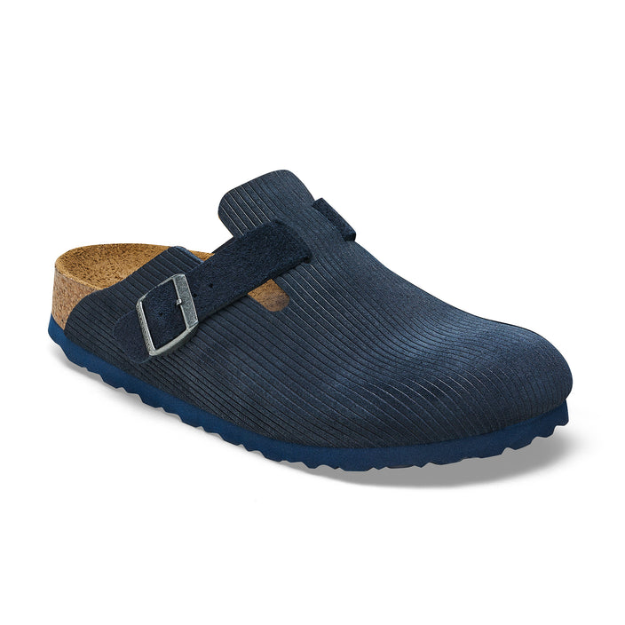 Birkenstock Boston Corduroy Midnight Embossed Suede Leather 