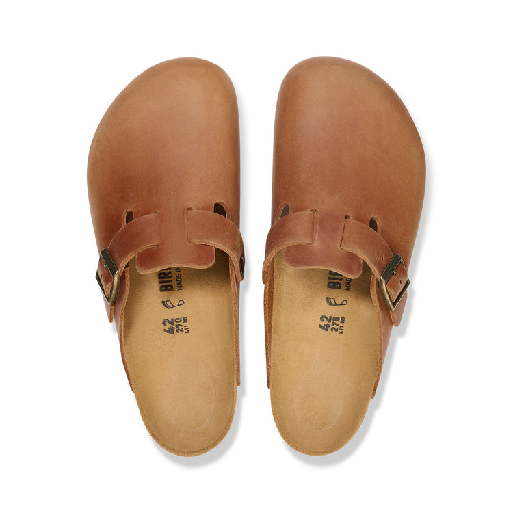 Birkenstock Boston Oiled Leather Cognac top view