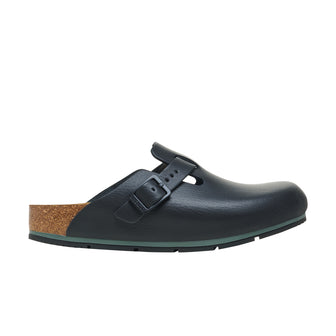 Birkenstock Boston Pro PU Coated Natural Leather Black side view