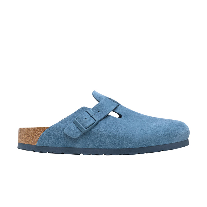 Birkenstock Boston SFB Suede Leather Elemental Blue side view