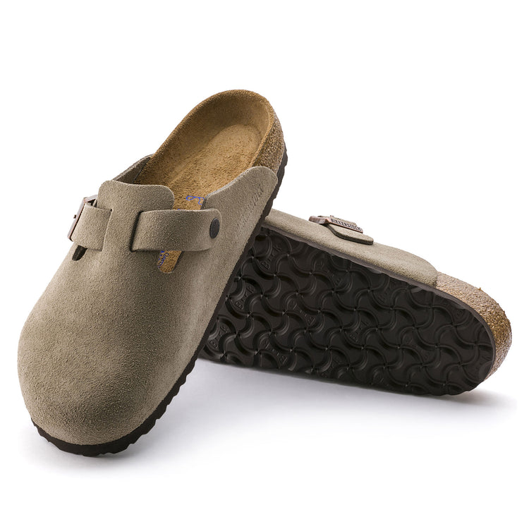 Birkenstock Boston SFB Taupe Suede Leather sole view