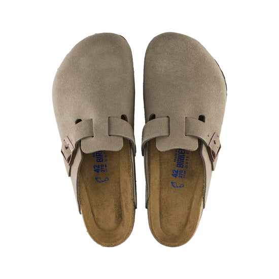 Birkenstock Boston SFB Taupe Suede Leather top view