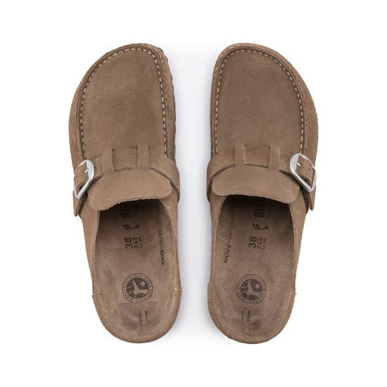 Birkenstock Buckley Grey Taupe Suede Leather top view