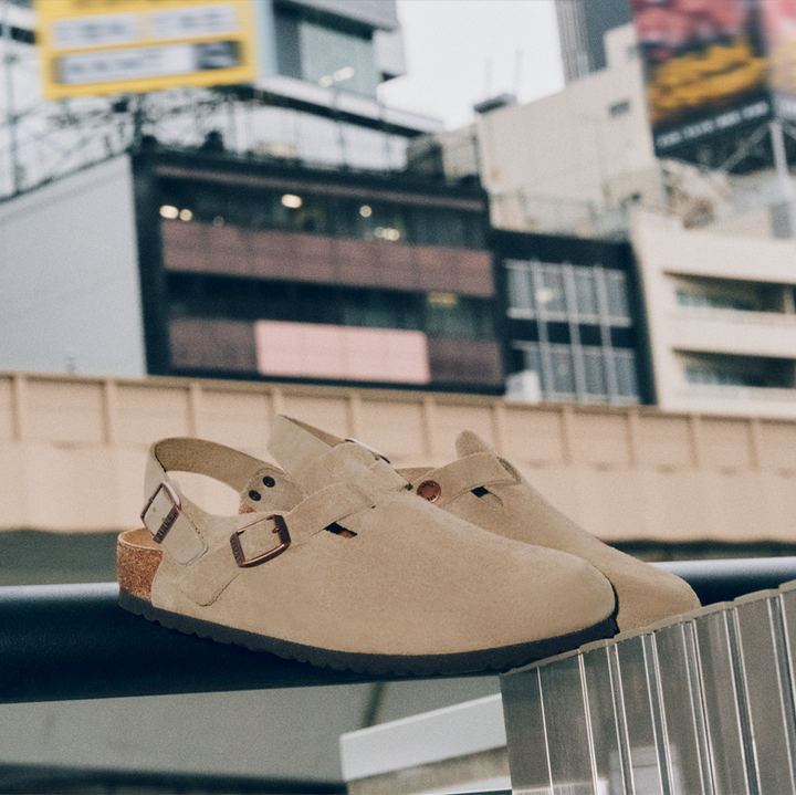 Birkenstock Tokio Taupe Suede Leather 