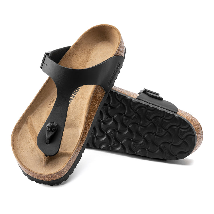 Birkenstock Gizeh Black Birko-Flor sole view