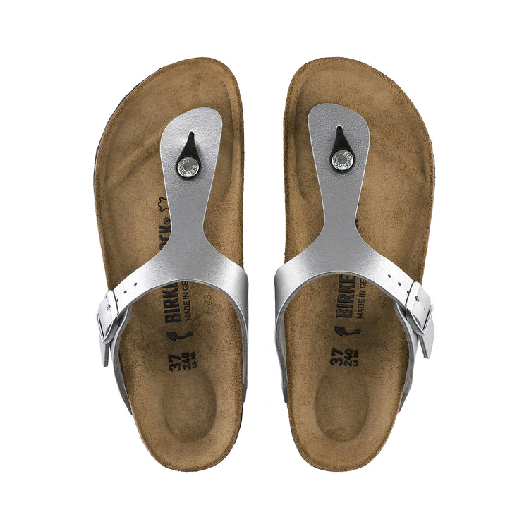 Birkenstock Gizeh Silver Birko-Flor top view