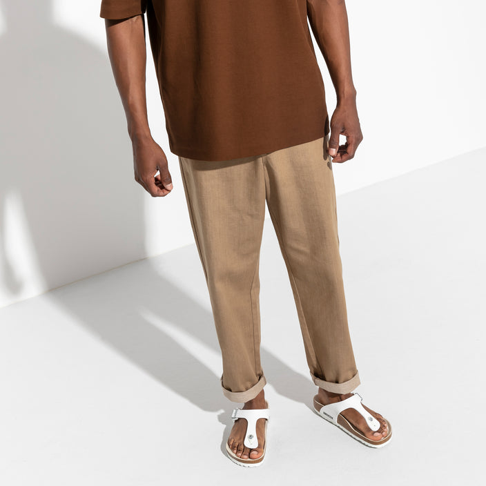 Birkenstock Gizeh White Birko-Flor on male model