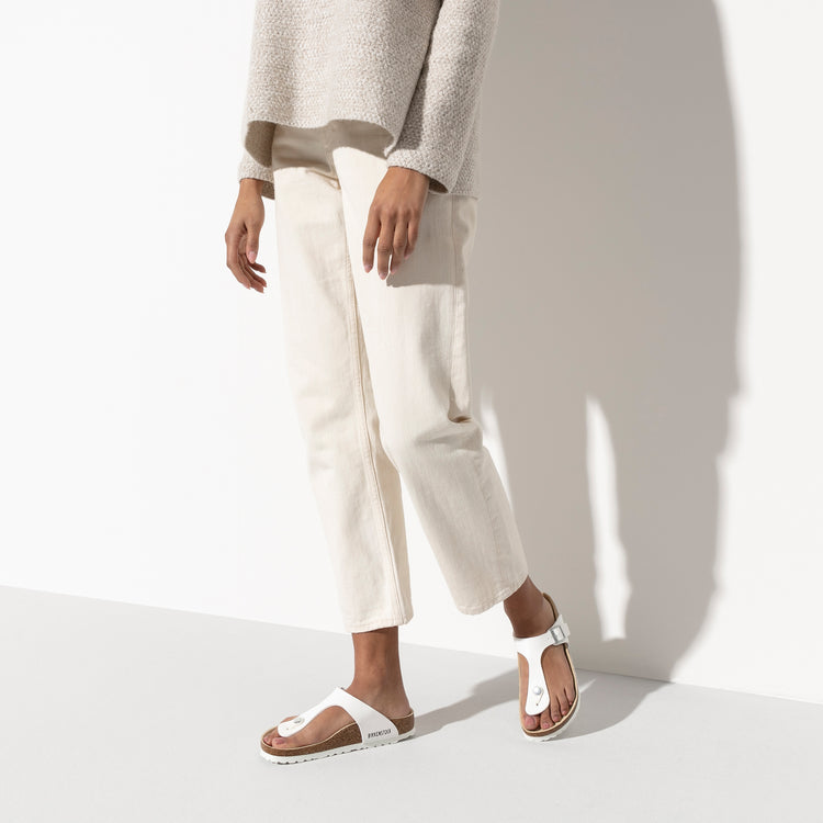 Birkenstock Gizeh White Birko-Flor on female model