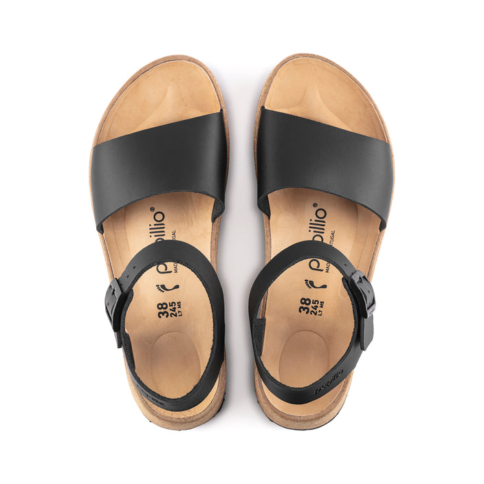 Birkenstock Glenda Black Smooth Leather top view