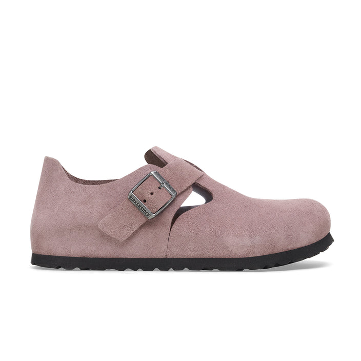 Birkenstock London Faded Purple Suede Leather side view