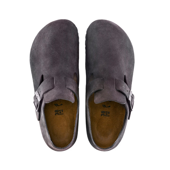 Birkenstock London Gunmetal Suede Leather top view