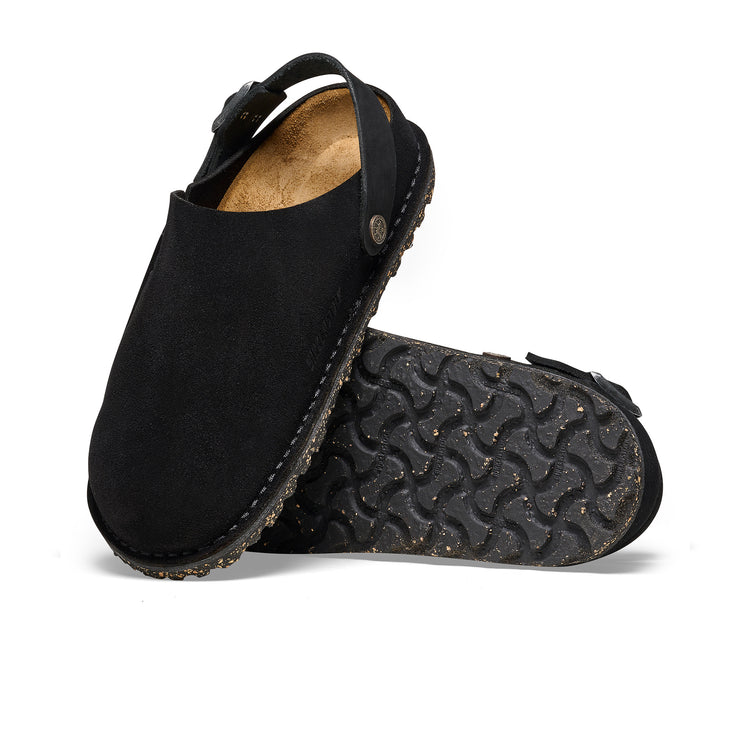 Birkenstock Lutry Black Suede Leather sole view