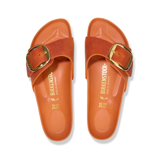 Birkenstock Madrid Big Buckle Burnt Orange Oiled Leather top view