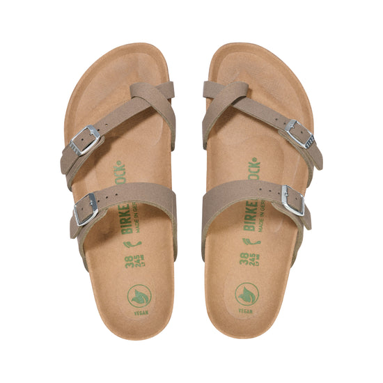 Birkenstock Mayari Vegan Grey Taupe Synthetic Soft Birki top view