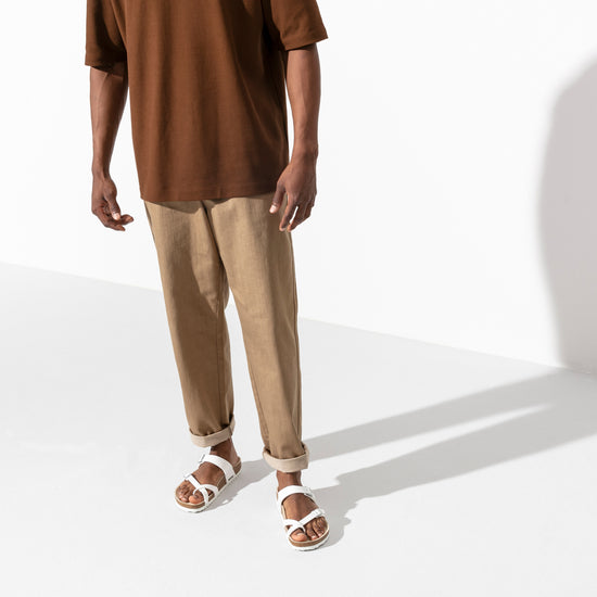 Birkenstock Mayari White Birko-Flor on male model