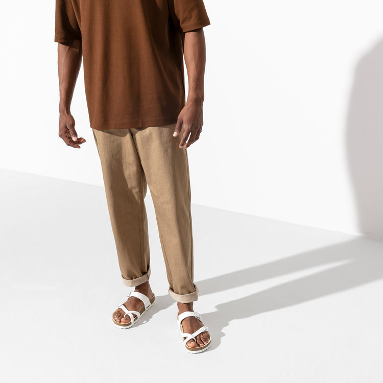 Birkenstock Mayari White Birko-Flor on male model