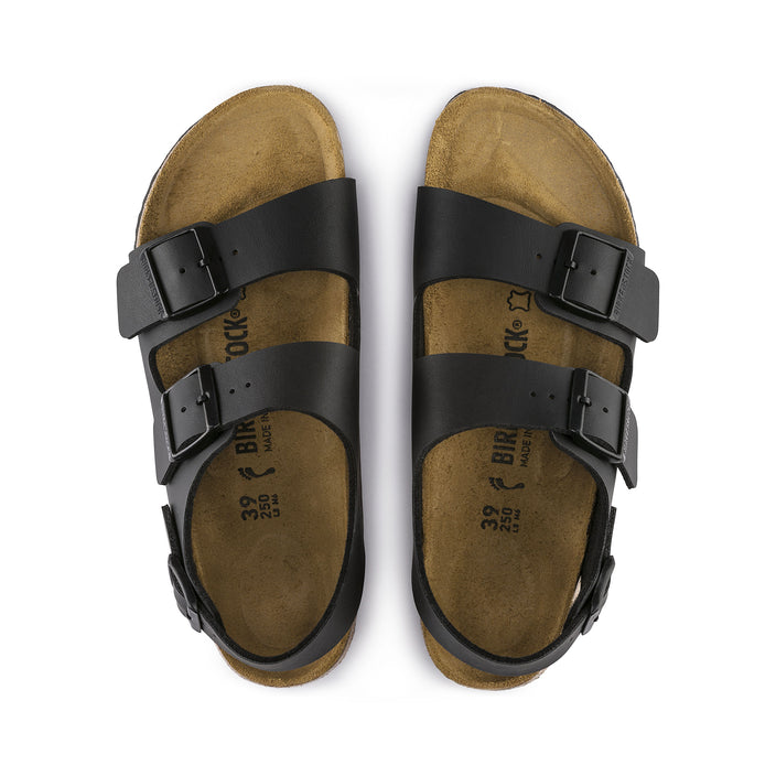 Birkenstock Milano Black Birko-Flor top view