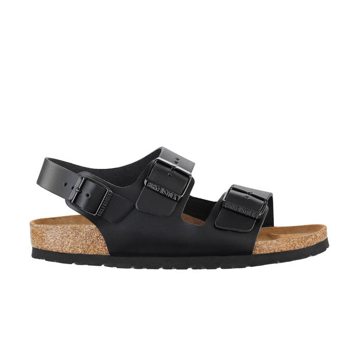 Birkenstock Milano Black Smooth Leather side view