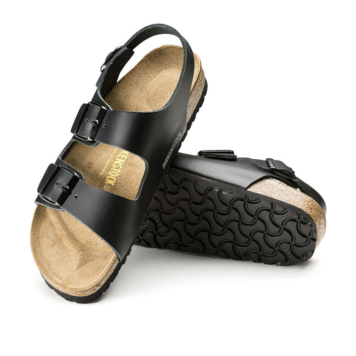 Birkenstock Milano Black Smooth Leather sole view